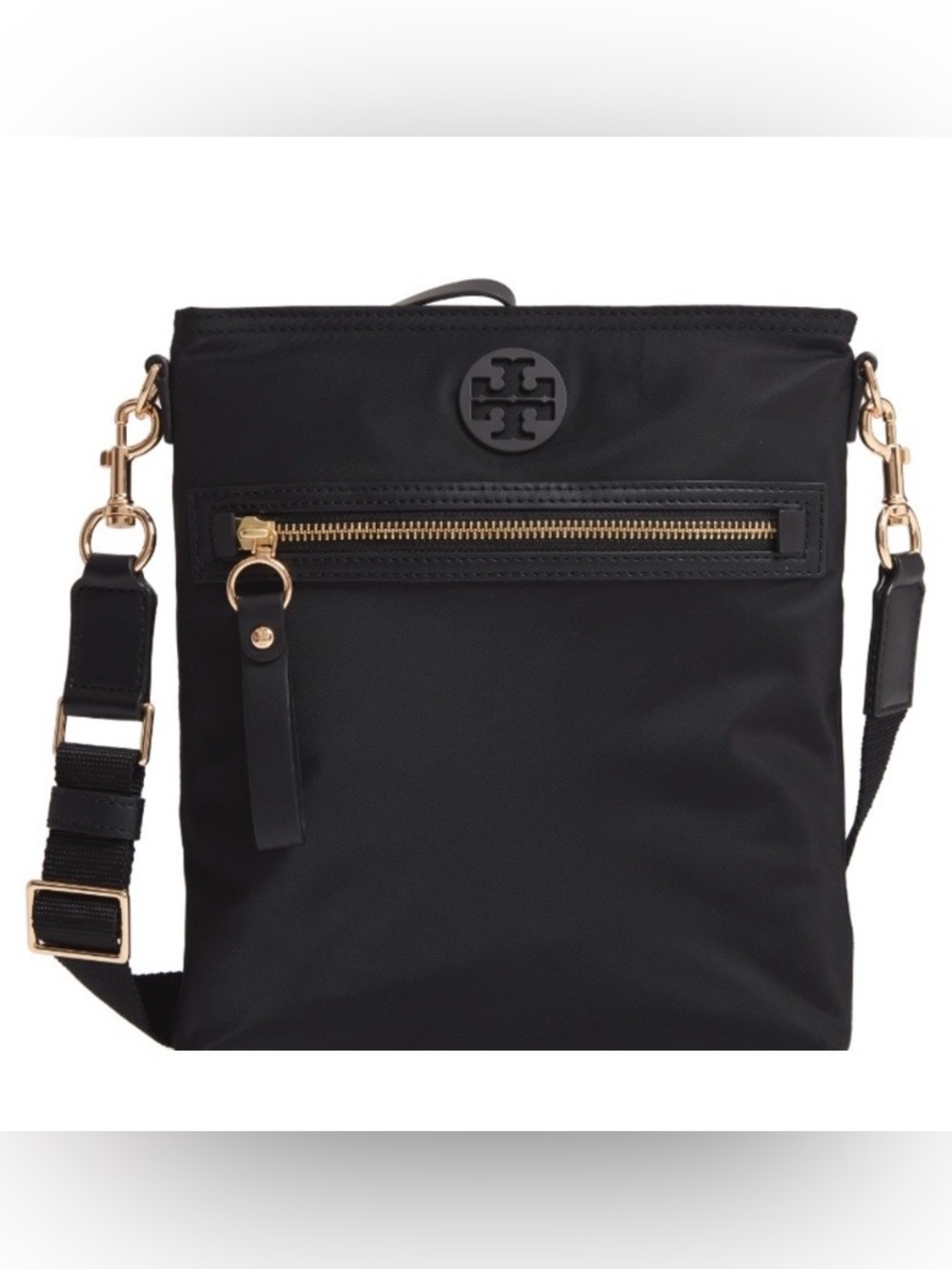 Tory Burch Tilda Black Nylon Crossbody with Gold-Tone Hardware